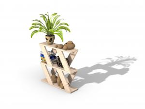 Wooden bookshelf - Rhino6 modelling 3D Модель