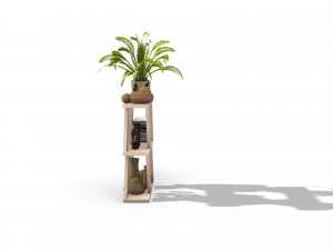 Wooden bookshelf - Rhino6 modelling Modèle 3D