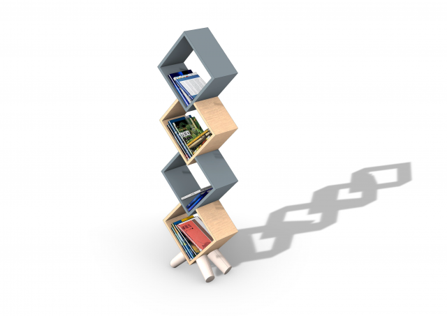Wooden bookshelf 2 - Rhino 6 modelling 3D Model .c4d .max .obj .3ds .fbx .stl .blend