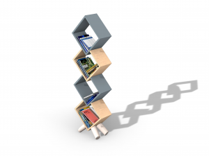 Wooden bookshelf 2 - Rhino 6 modelling 3D-Modell