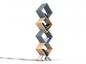 Wooden bookshelf 2 - Rhino 6 modelling 3D Model