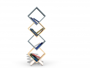 Wooden bookshelf 2 - Rhino 6 modelling 3D Model