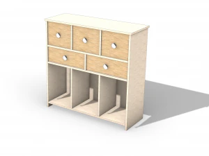 अलमारी - लकड़ी की अलमारी - राइनो 6 मॉडलिंग 3D मॉडल