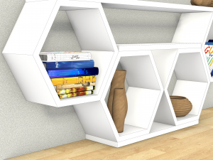 TV Shelving unit - Shelf - Rhino 6 modelling Model 3D