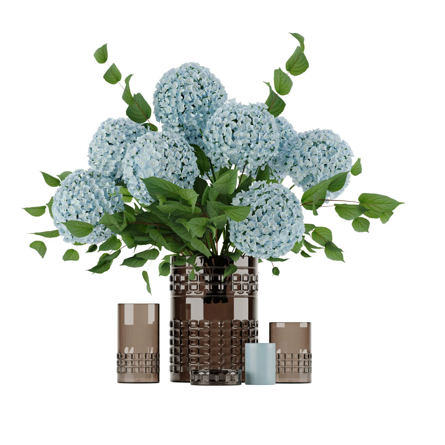 Hydrangea Bouquet Flower set 01 3D Model .c4d .max .obj .3ds .fbx .stl .blend