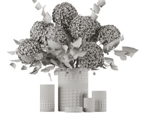 Hydrangea Bouquet Flower set 01 Modelo 3D