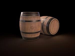 Wood barrel 3D Модель