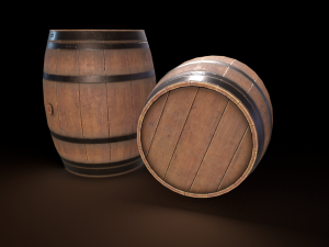 Wood barrel 3D Модель