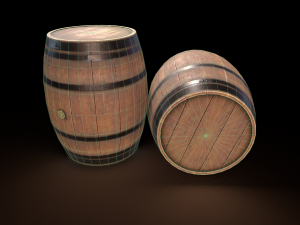 Wood barrel 3D Модель
