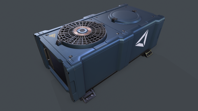 Sci-fi ventilation box 3D Model .c4d .max .obj .3ds .fbx .stl .blend 
