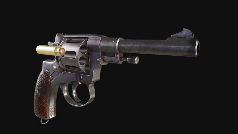 Nagant 1910 3D Модель .c4d .max .obj .3ds .fbx .stl .blend 