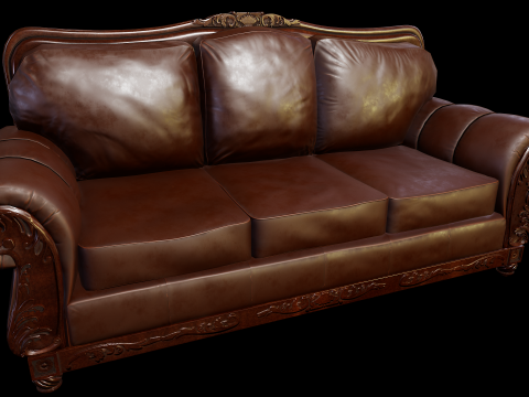 Leather sofa 3D प्रिंट मॉडल