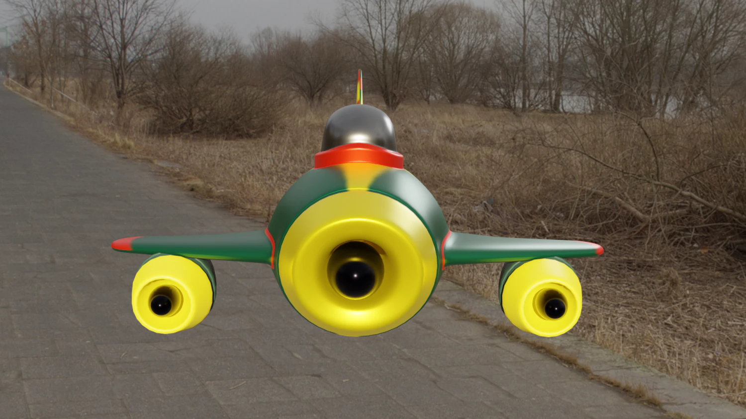 Cartoon airplane 3D Model .c4d .max .obj .3ds .fbx .stl .blend 