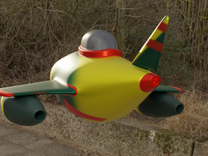 Cartoon airplane 3D मॉडल