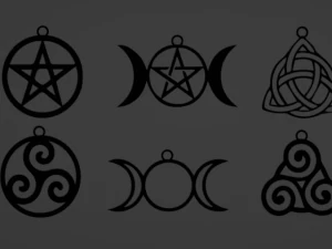 6개의 마녀 상징 펜던트 3D 프린트 모델