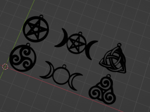 6 WITCH SYMBOL PENDANTS 3D-printmodel