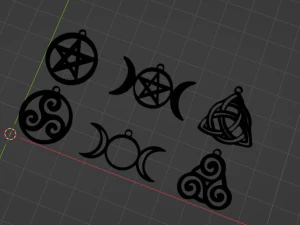 6 WITCH SYMBOL PENDANTS 3D Print Model
