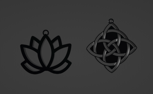 Lotus and Celtic knot 3D 打印模型 .c4d .max .obj .3ds .fbx .stl .blend 