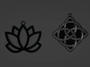 연꽃과 켈트 매듭 3D 프린트 모델