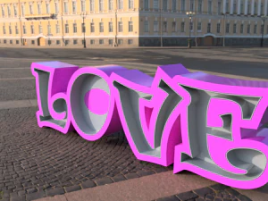 러브 네온 램프 3D 프린트 모델