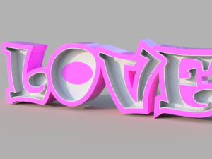LOVE NEON LAMP 3D Print Model