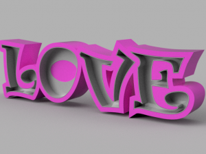 LOVE NEON LAMP 3D Print Model