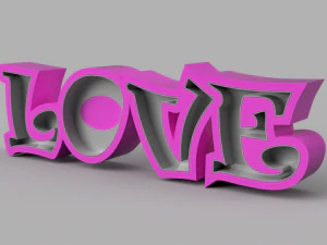 LOVE NEON LAMP 3D Print Model