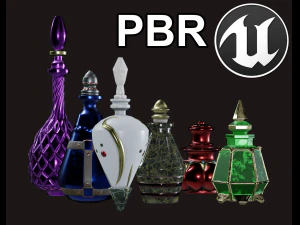 Paket Botol Fantasi Model 3D