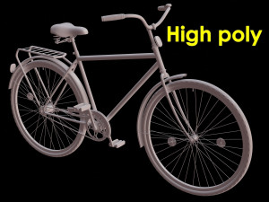 Bicycle high poly 3D Model