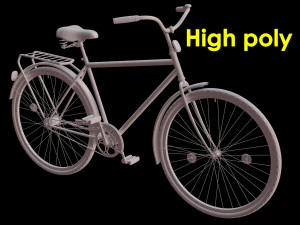 Bicicletta alta poli Modello 3D
