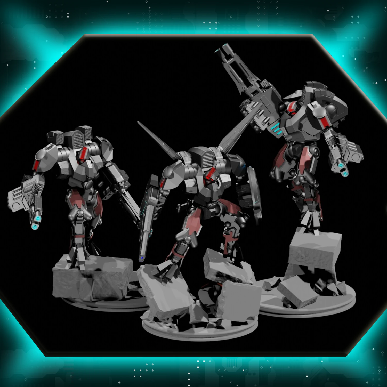 Exo mecha team 3D Print Model .c4d .max .obj .3ds .fbx .stl .blend