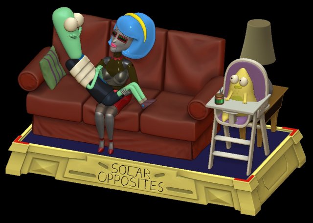 Robo Wife Solar Opposites diorama 3D 打印模型 .c4d .max .obj .3ds .fbx .stl .blend 