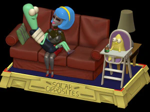 Robo Wife Solar Opposites Diorama 3D Druckmodell