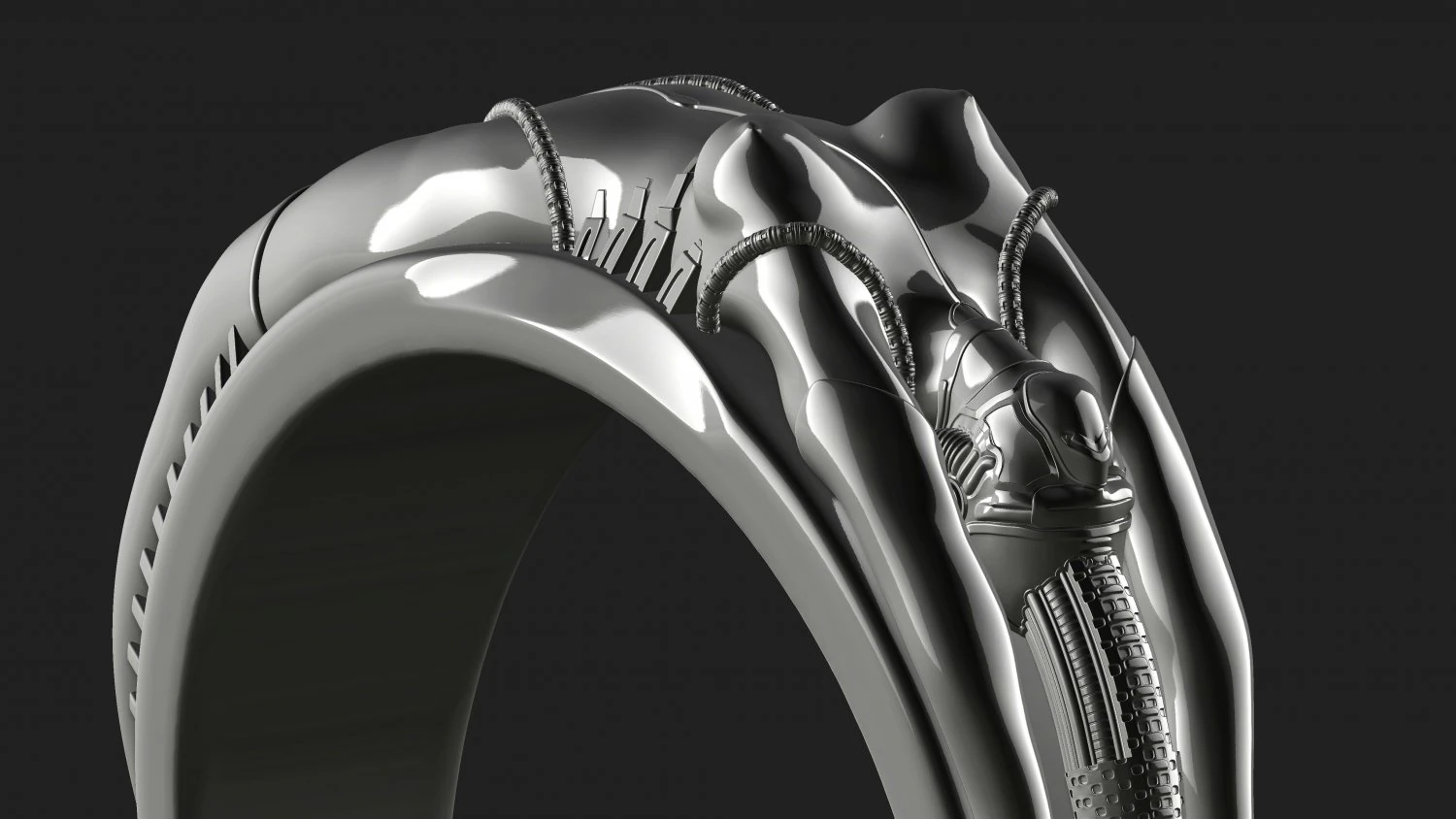 Sexy cyber ring Free 3D print model 3D Print Model .c4d .max .obj .3ds .fbx .stl .blend