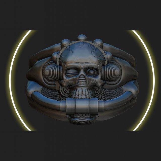 Dark Millennium ring Cyberpunk style FREE 3D print model 3D Print Model .c4d .max .obj .3ds .fbx .stl .blend 