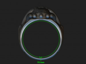 Dark Millennium ring Cyberpunk style FREE 3D print model 3D Print Model