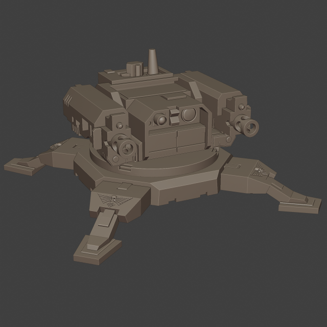 Auto turret 3D Print Model .c4d .max .obj .3ds .fbx .stl .blend 
