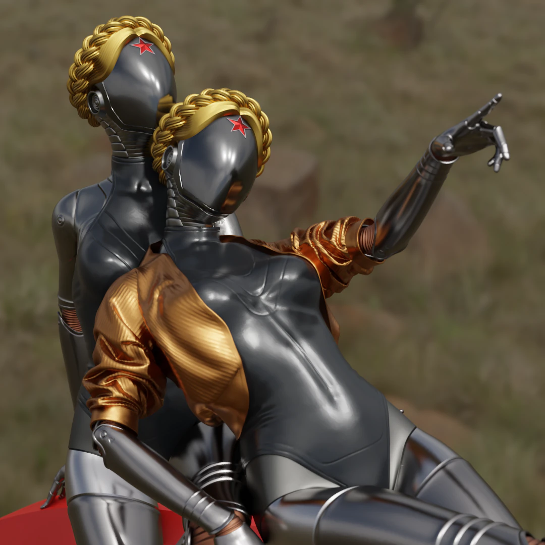 Atomic Twins 3D Print Model .c4d .max .obj .3ds .fbx .stl .blend 