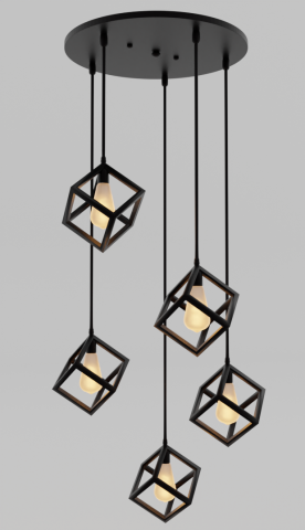 CHANDELIER CUBES 300 3Dモデル .c4d .max .obj .3ds .fbx .stl .blend 