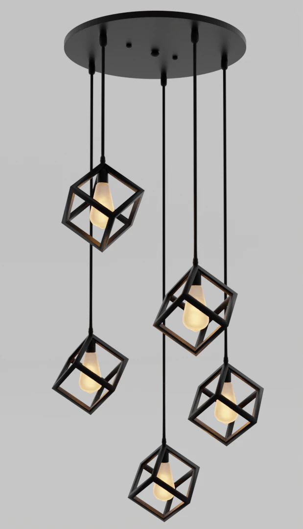 CHANDELIER CUBES 300 3D Model .c4d .max .obj .3ds .fbx .stl .blend 