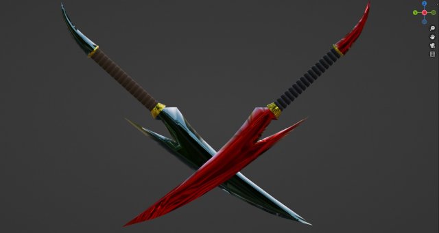Paired daggers 3D मॉडल .c4d .max .obj .3ds .fbx .stl .blend 