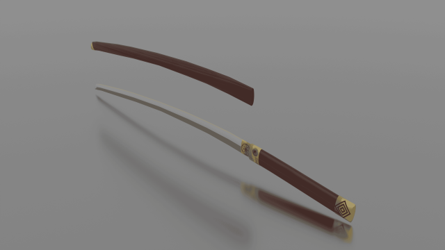 Katana 3D Model .c4d .max .obj .3ds .fbx .stl .blend 