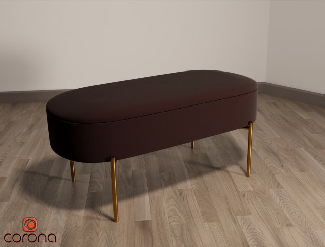 Bench LEYLA 3D Model .c4d .max .obj .3ds .fbx .stl .blend 