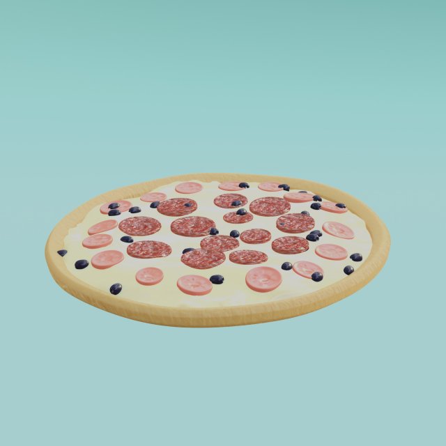 Pizza pepperoni Modelo 3D .c4d .max .obj .3ds .fbx .stl .blend 