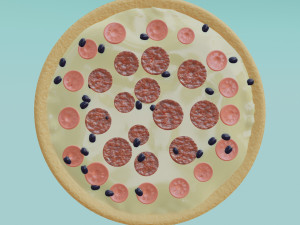 Pizza pepperoni Modelo 3D