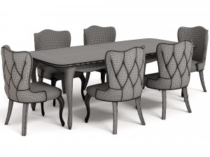 Balat Table chair Modello 3D