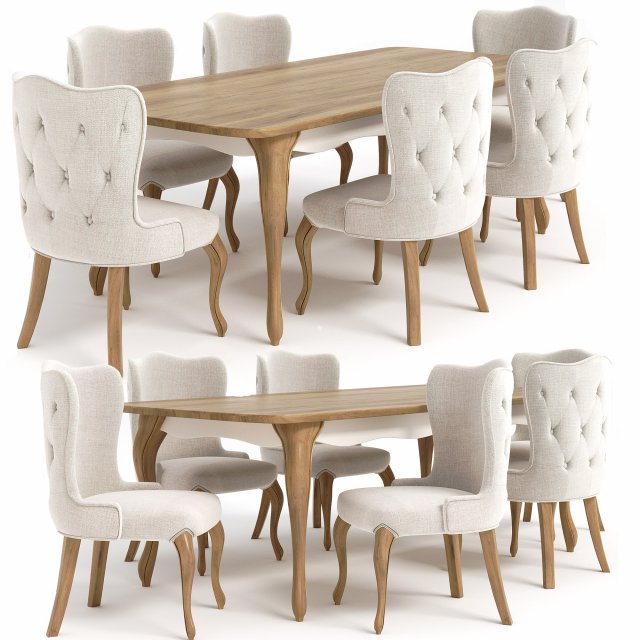 Balat Table chair Modello 3D .c4d .max .obj .3ds .fbx .stl .blend 