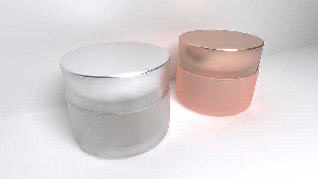 3D Cosmetics Glass Jar Model 3D .c4d .max .obj .3ds .fbx .stl .blend 