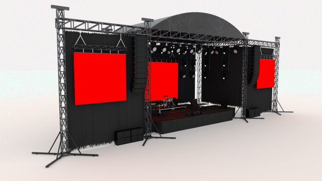 Concert Stage Event Full Setup 3D-Modell .c4d .max .obj .3ds .fbx .stl .blend 