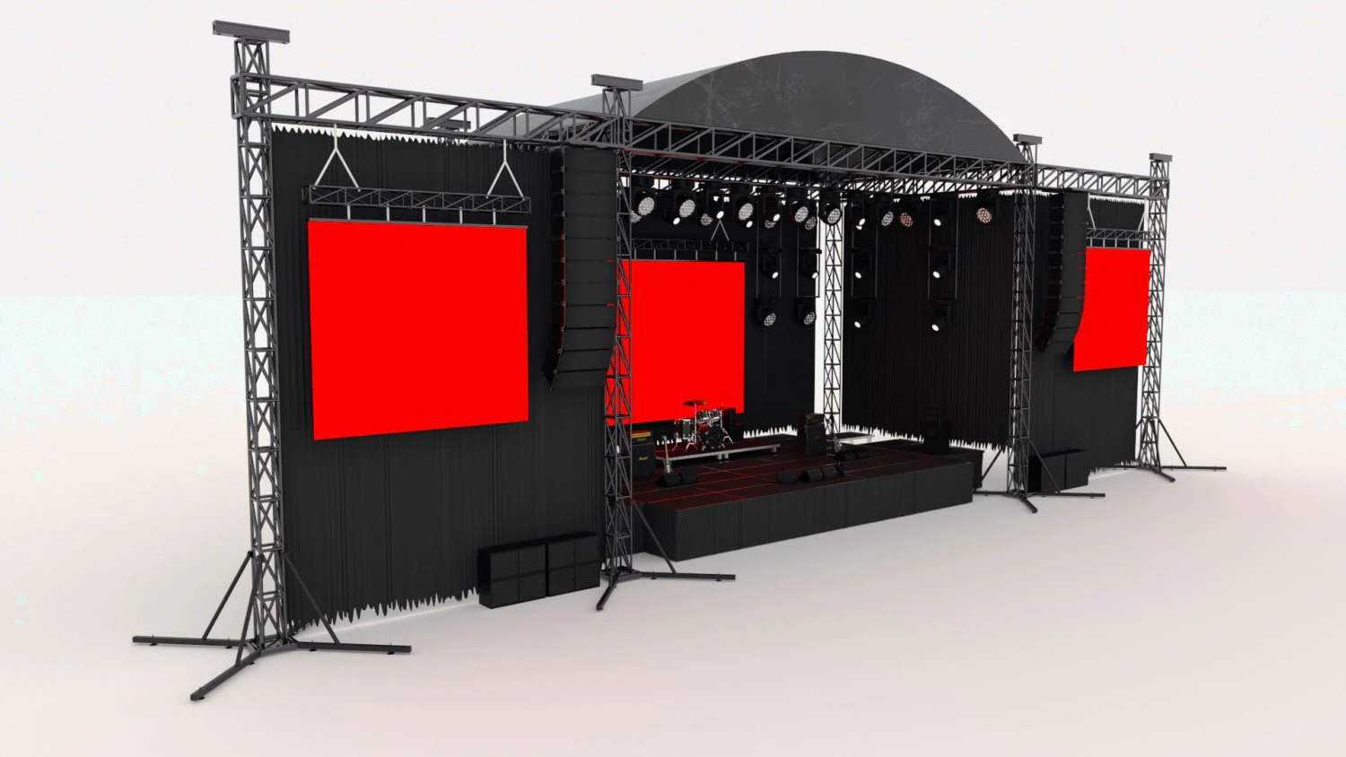 Concert Stage Event Full Setup 3D Model .c4d .max .obj .3ds .fbx .stl .blend 